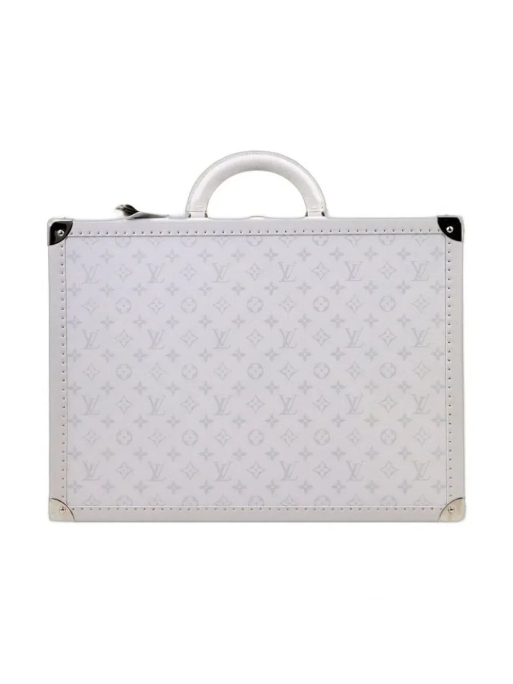 Louis Vuitton Taigarama Bisten 50 Trunk Case Bag White Silver